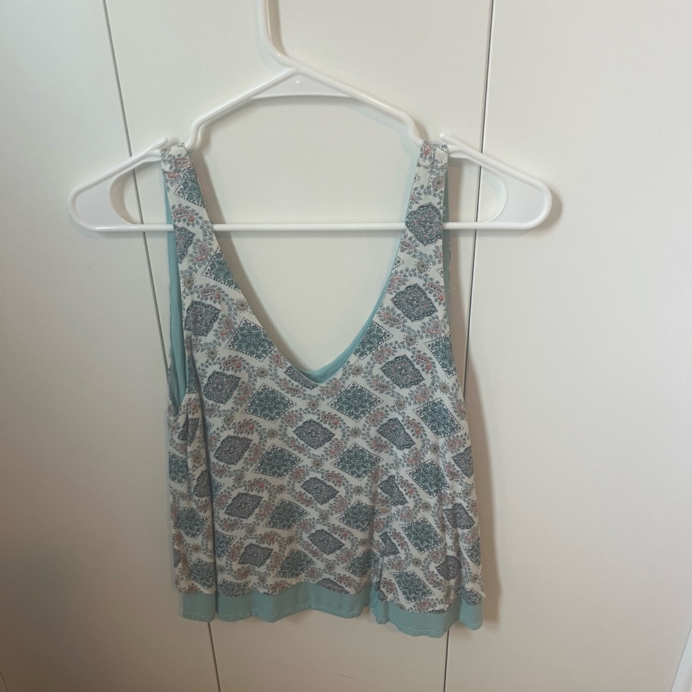 Hollister Blue and White Patterned Camisole
